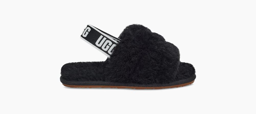 Ugg Fluff Yeah - Kids Slippers - Black - NZ (2804ZEWIV)